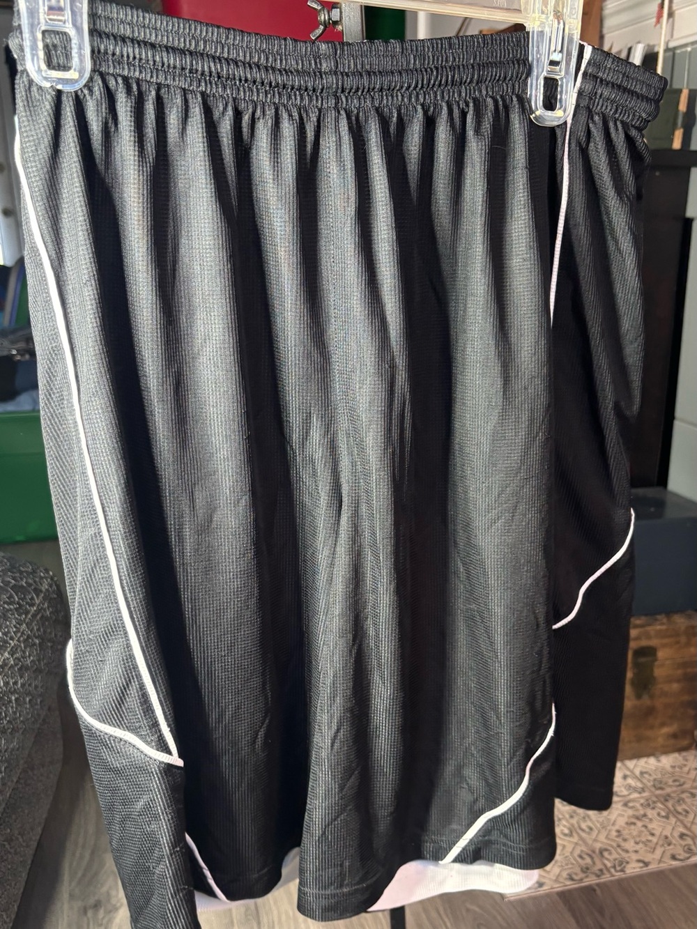 Men’s  Black Athletic Skirt with White Trim Size Large EPC